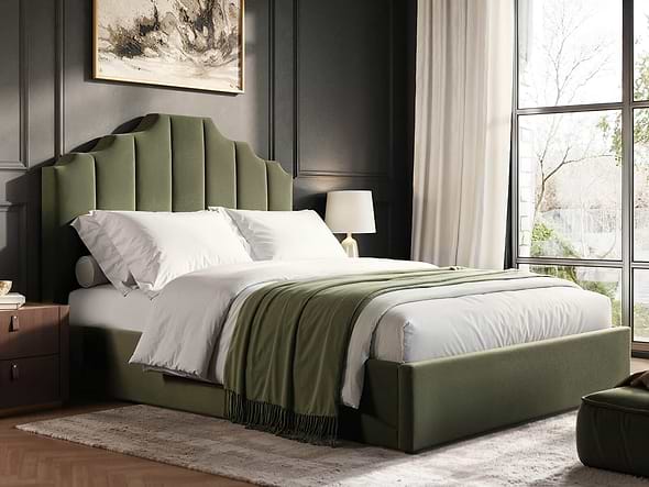 Flair Margot Ottoman Bed Green Velvet