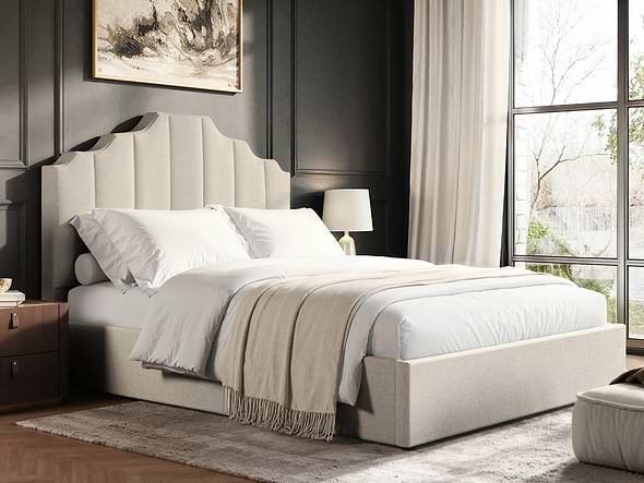 Flair Margot Ottoman Bed Beige Fabric