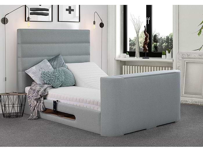 Sweet Dreams Mazarine Adjustable TV Bed Frame Individually controlled adjustable units Holds up to a 40" tv Choice of fabric finishes Sweet Dreams Mazarine Adjustable TV Bed Frame Individually controlled adjustable units Holds up to a 40" tv Choice of fabric finishes