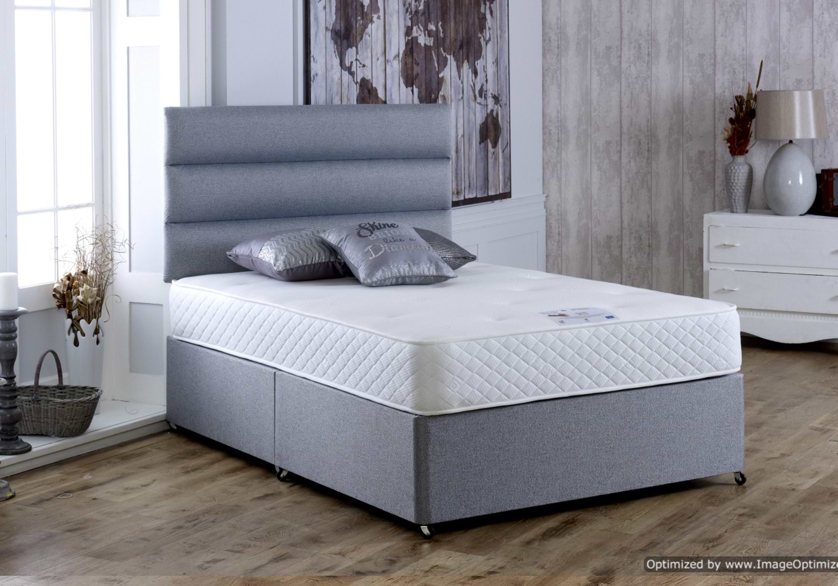 grey divan bed