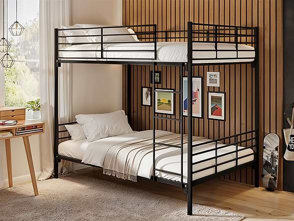 Flair Metayal Black Metal Double Bunk Bed