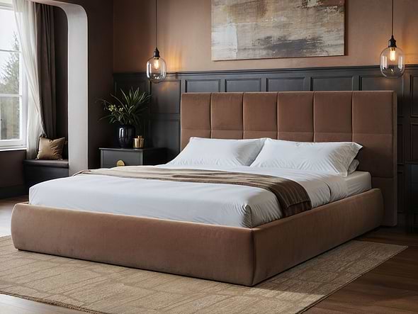 Solace+Co Mika Ottoman Bed Chocolate Velvet 