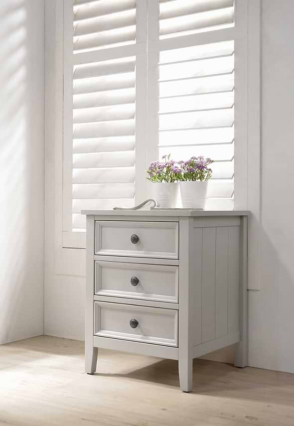 Vida Living Mila Bedside Table - 3 Drawer Clay