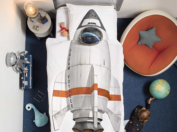 Snurk Childrens Dream Voyager Rocket Duvet Set