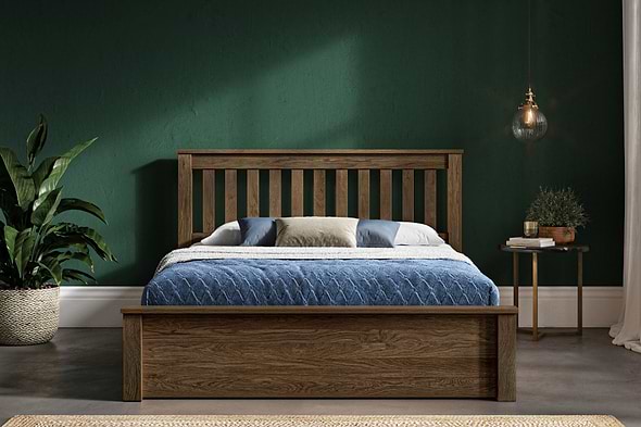 Emporia Monaco Solid Warm Oak Ottoman Bed