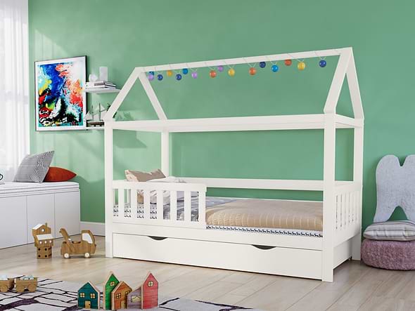 Noomi Alisa Solid Wood House Bed White (FSC-Certified)