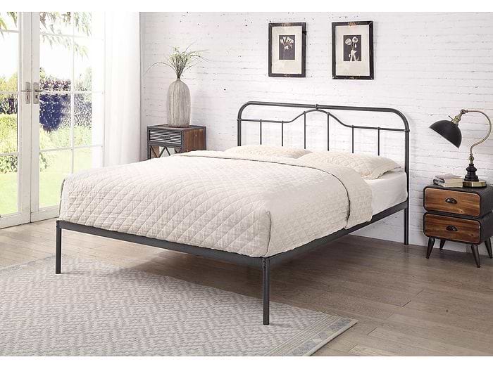 Flintshire Furniture Oakenholt Black & Silver Metal Bed Frame
