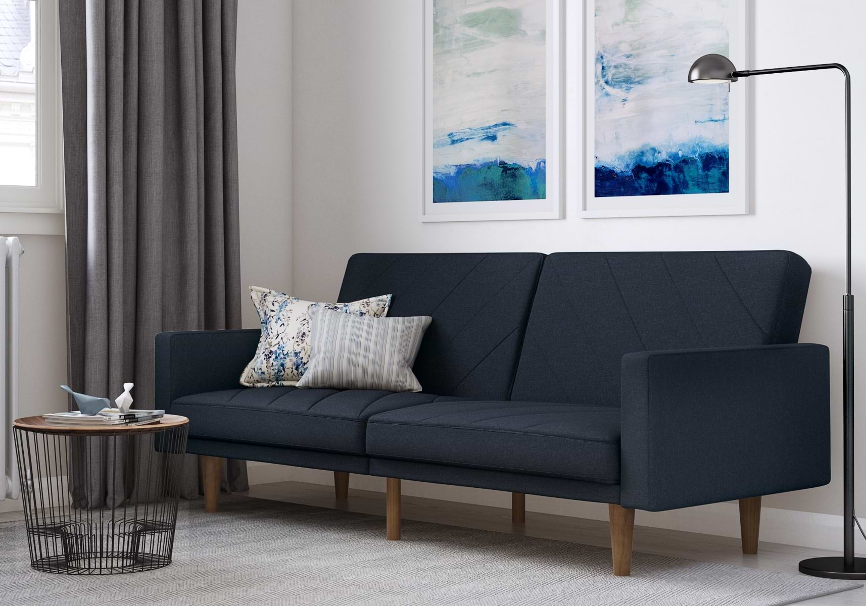 Navy blue sofa bed