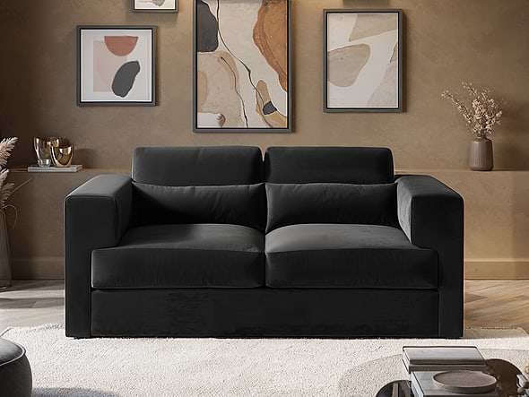 Solace+Co Rose 2 Seater Sofa in Charcoal Velvet