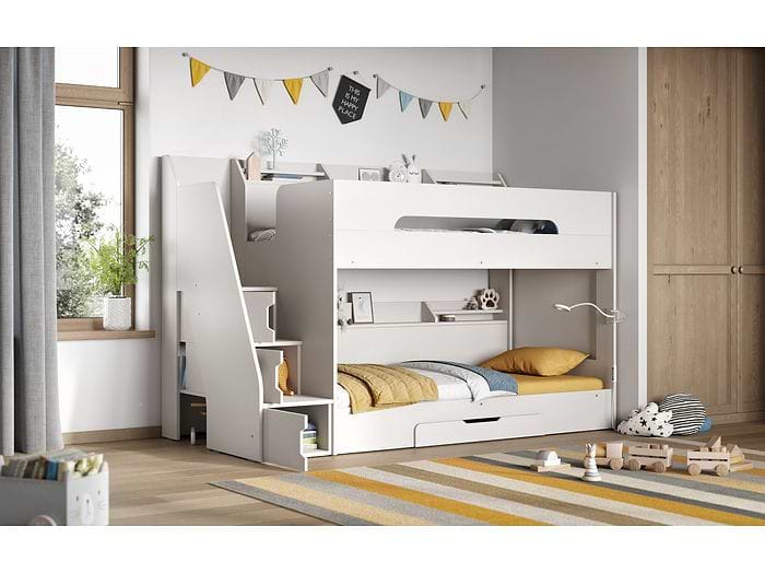 Slick Staircase White bunk bed