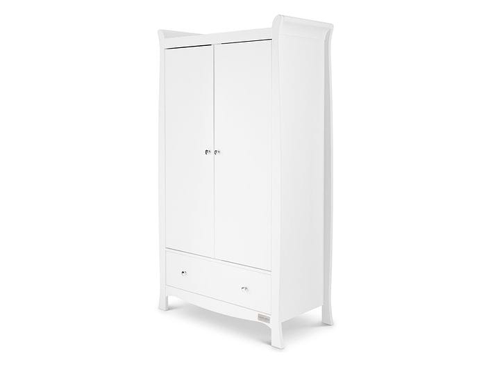 White classic styled wardrobe 2 doors 1 drawer by 2 hanging rails by Ickle Bubba