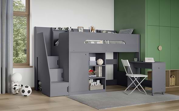 Flair Stepaside Staircase High Sleeper Workstation