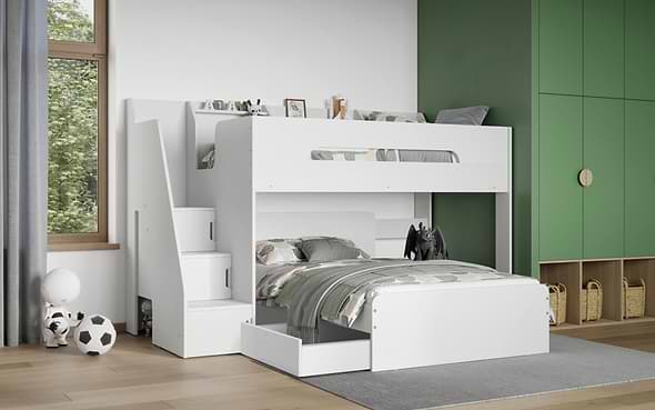 Flair Stepaside Staircase L Shaped Triple Bunk Bed