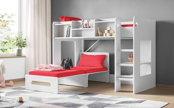 Flair Wizard Junior Mid High Sleeper With Pull Out Futon