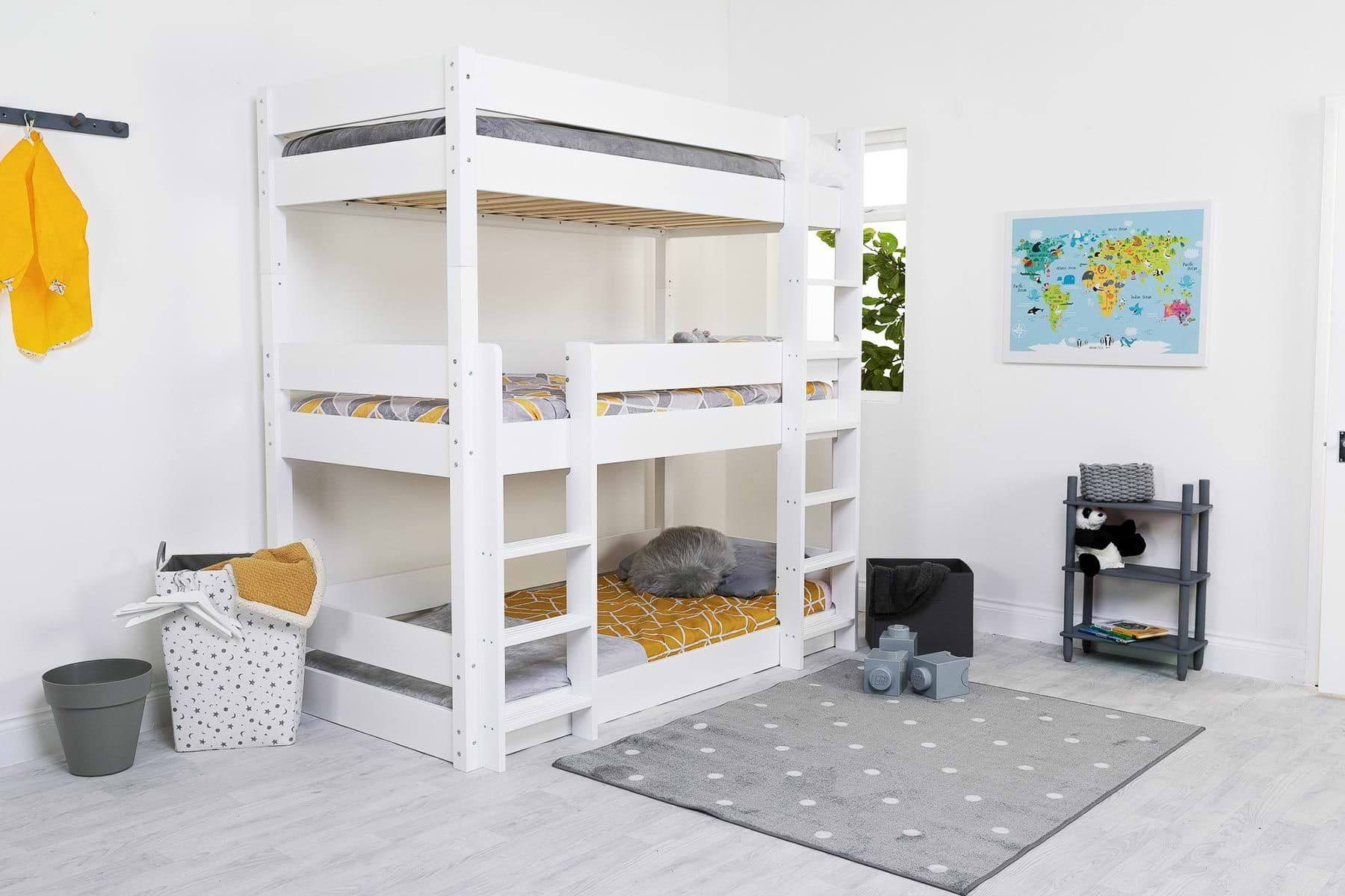 Flair Furnishings Triple Decker Bunk Bed White