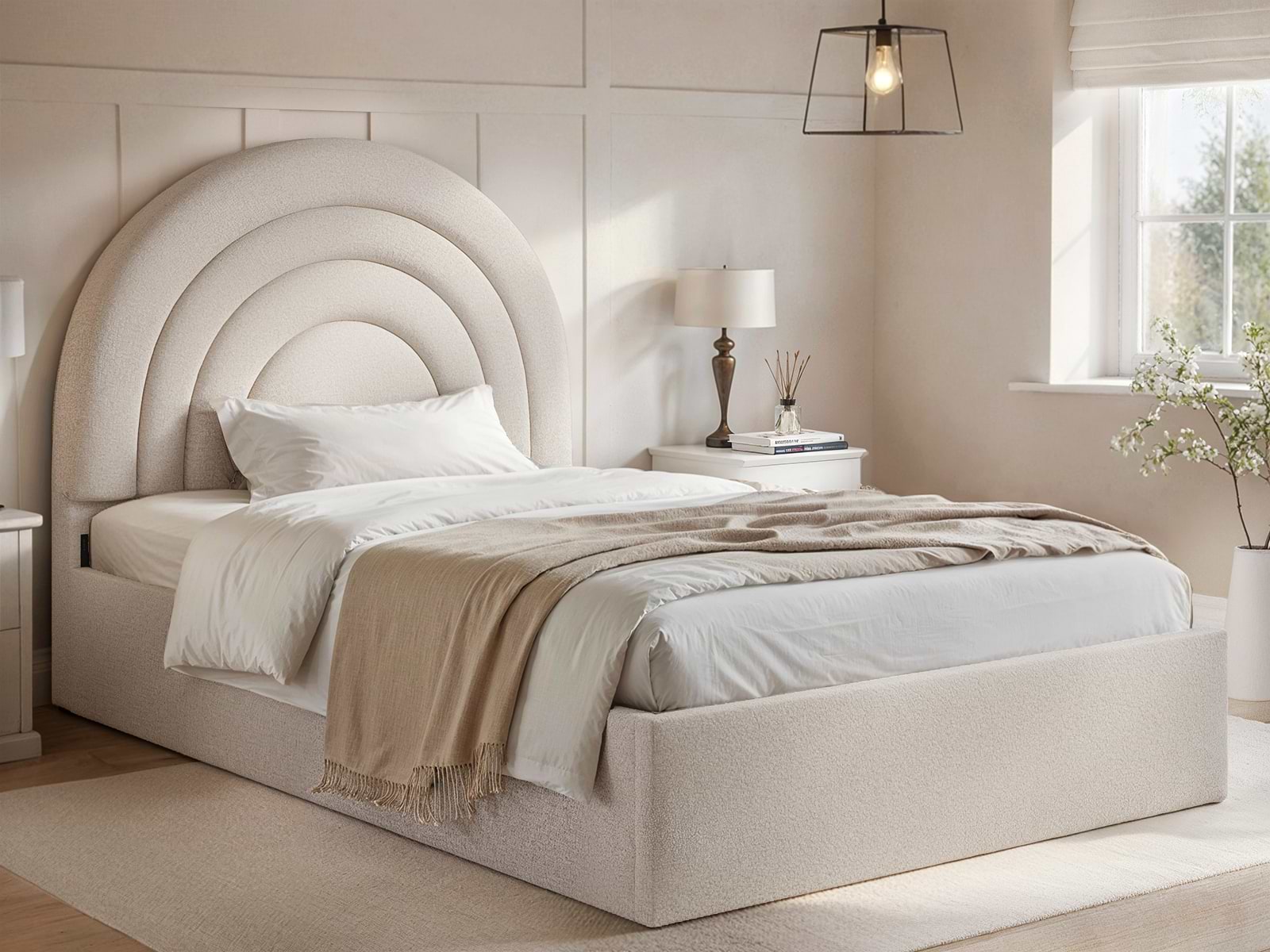 cream ottoman bed