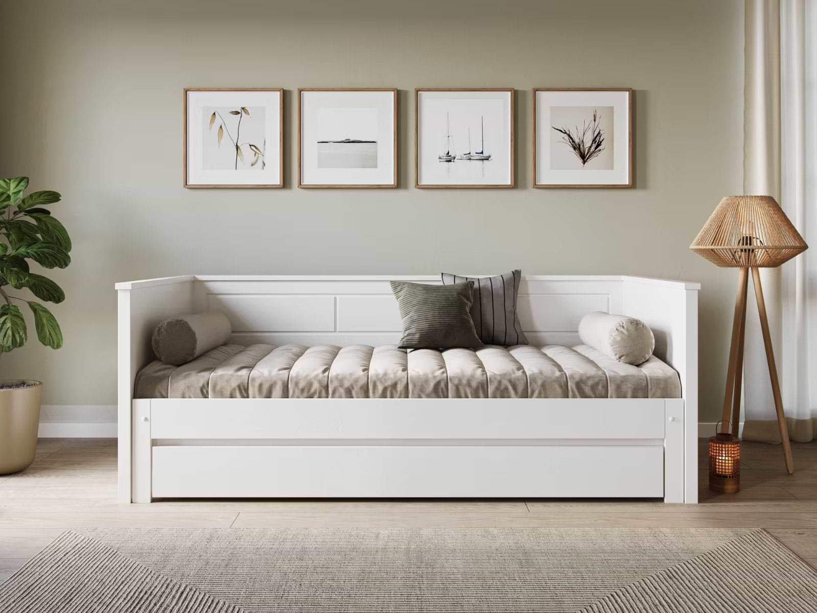 Noomi White Erika Guest Bed with trundle