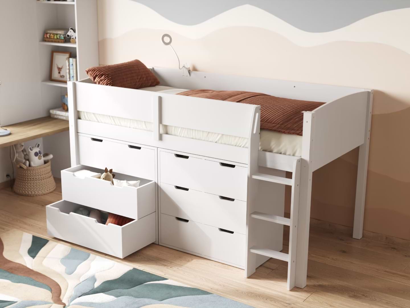flair loop midsleeper storage bed