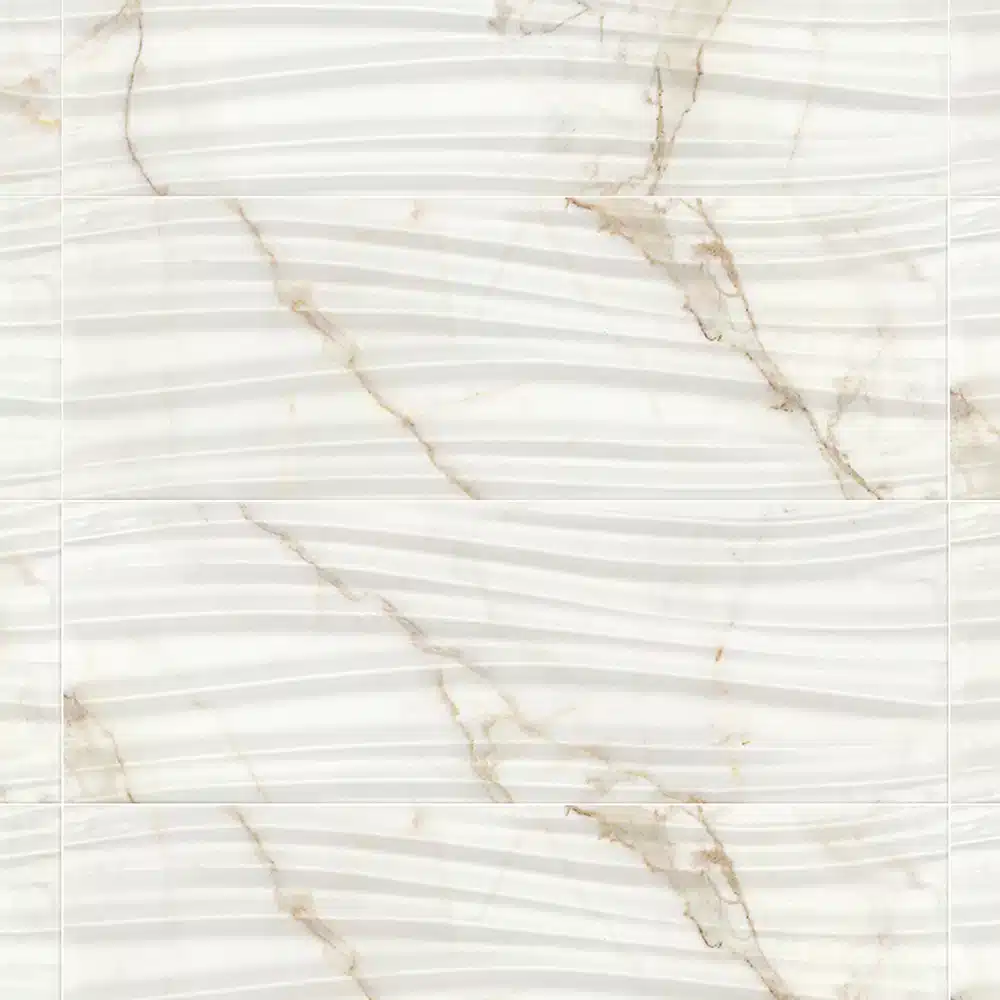 Adora Shape Calacatta Gold 14x40 Polished Ceramic Tile - Sample