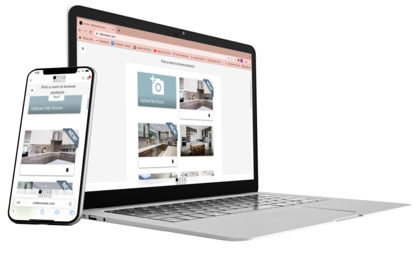 Example of tile visualizer in cell phone and laptop