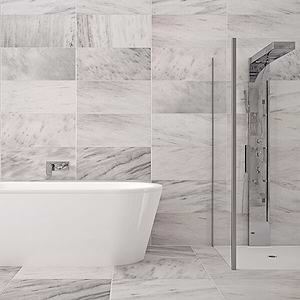 12x24 Subway Tile Marble Bathroom Walls and Floors