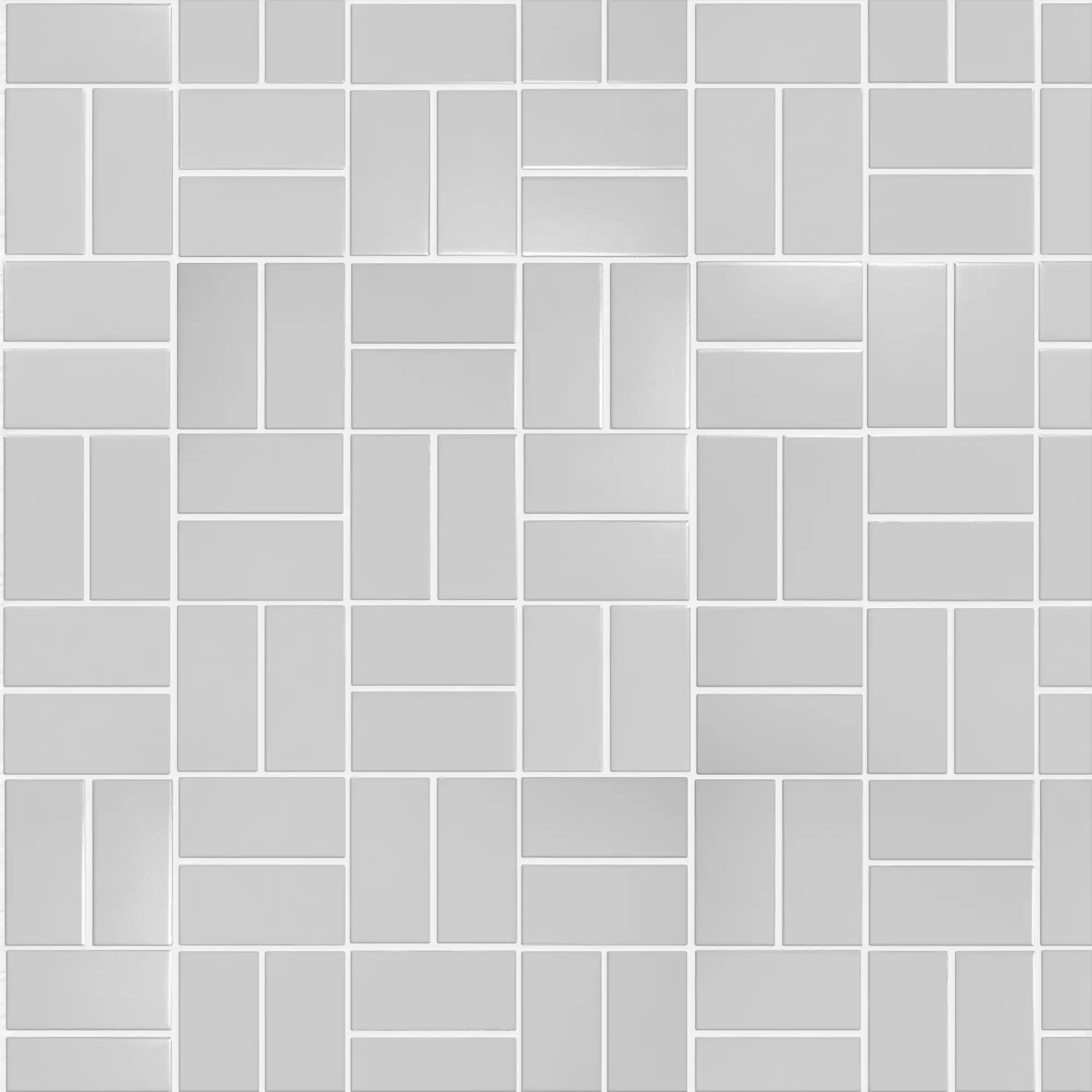 Silver Crosshatch 2x4 Matte Porcelain Mosaic | iTileMosaic
