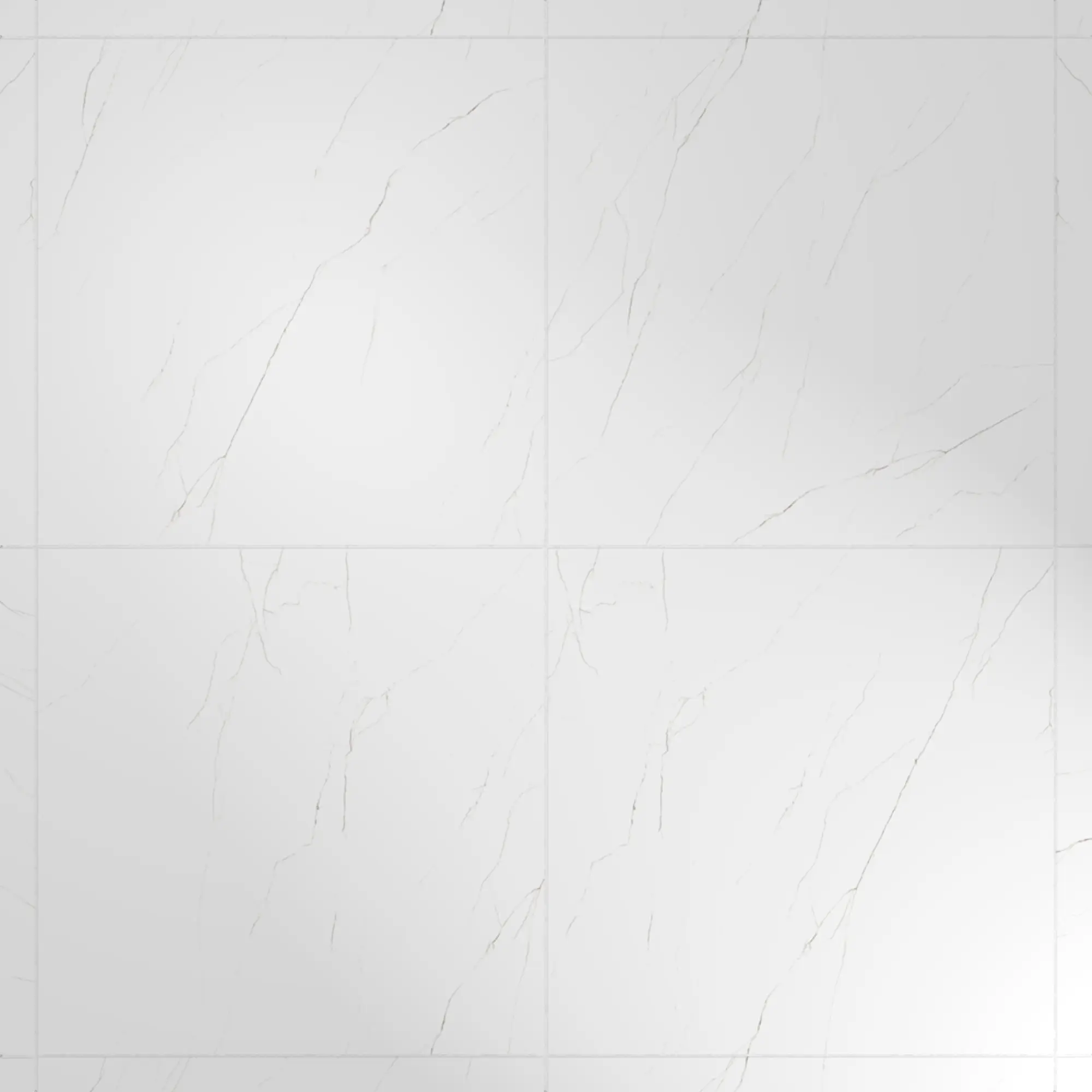 Marmo Statuario Bianco 32x32 Polished Porcelain Tile Installed