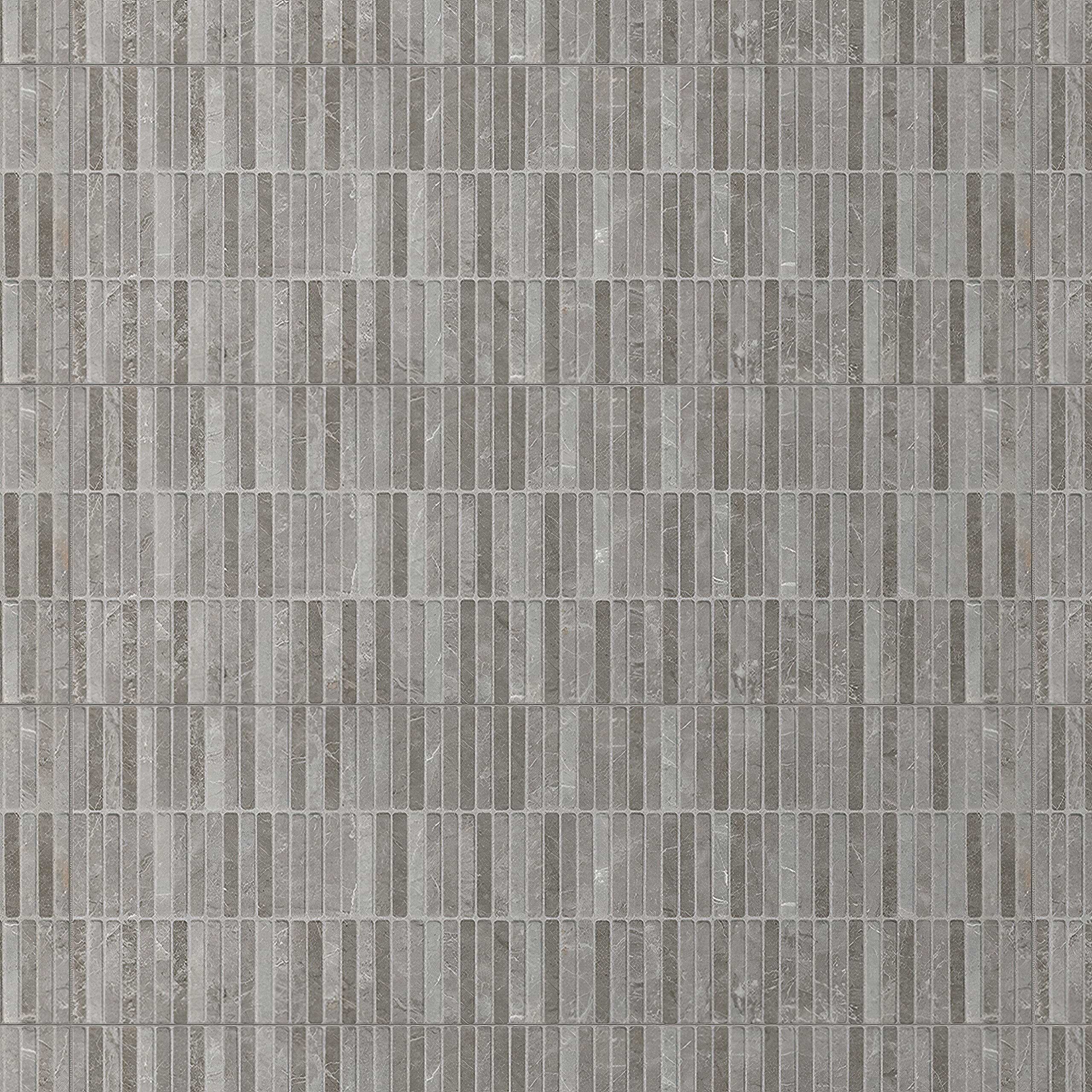 Arco Deco Grey 12x36 Matte Ceramic Installed