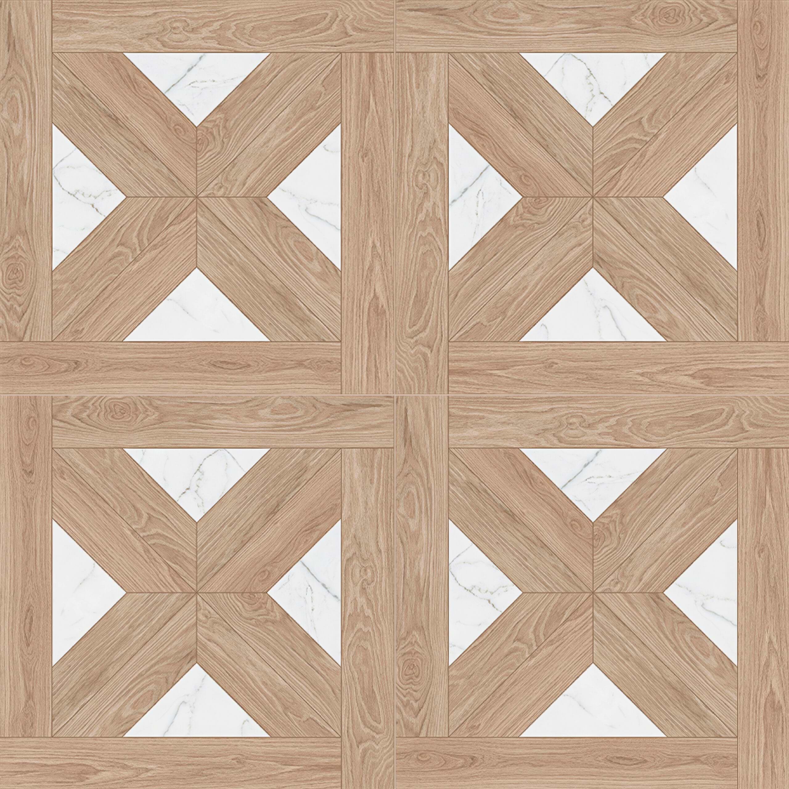 Madera Florio Mix Jinkoh 48x48 Porcelain Tile Installed
