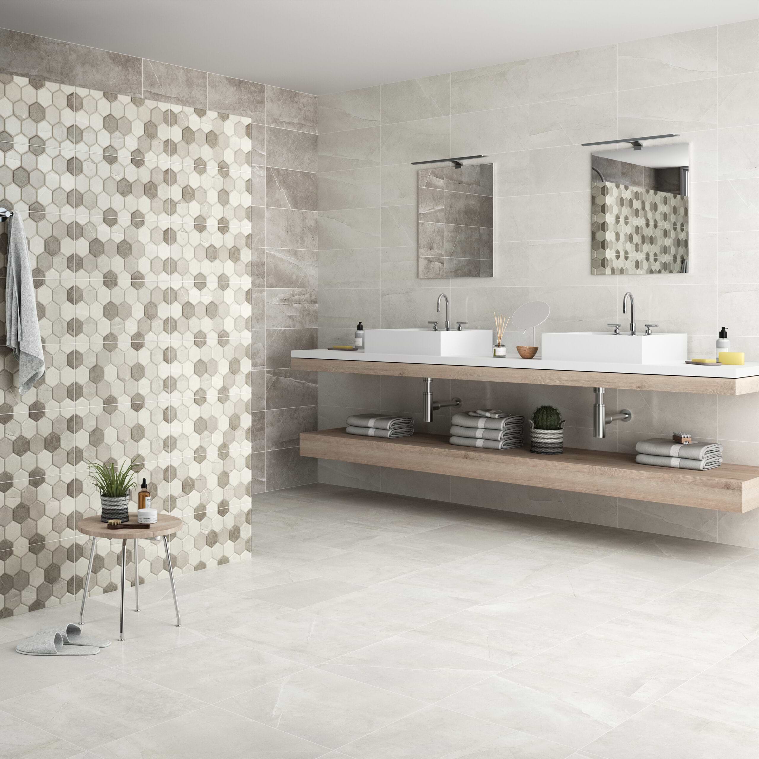 Tallada White 30x30 Matte Porcelain Tile Room Finish