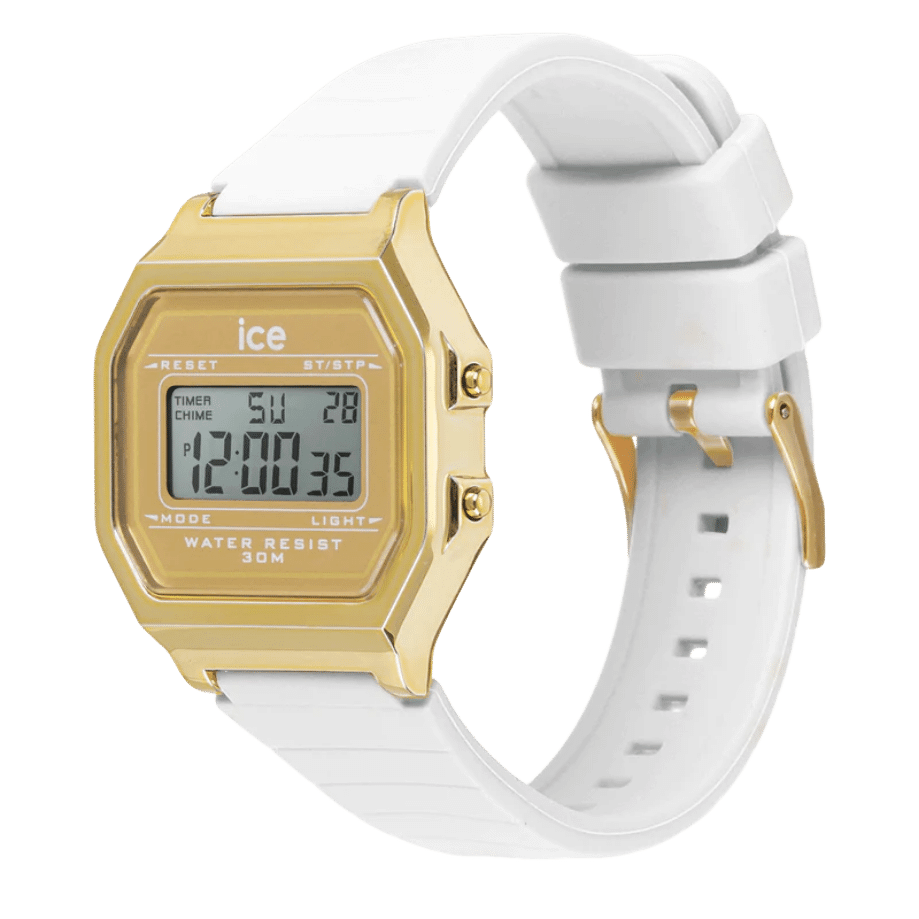 שעון יד דיגיטלי לאישה - 022049- ICE digit retro -white gold 