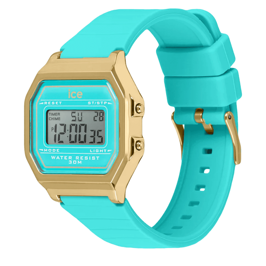 שעון יד דיגטלי לאישה - 022055- ICE digit retro -Blue curacao- small 