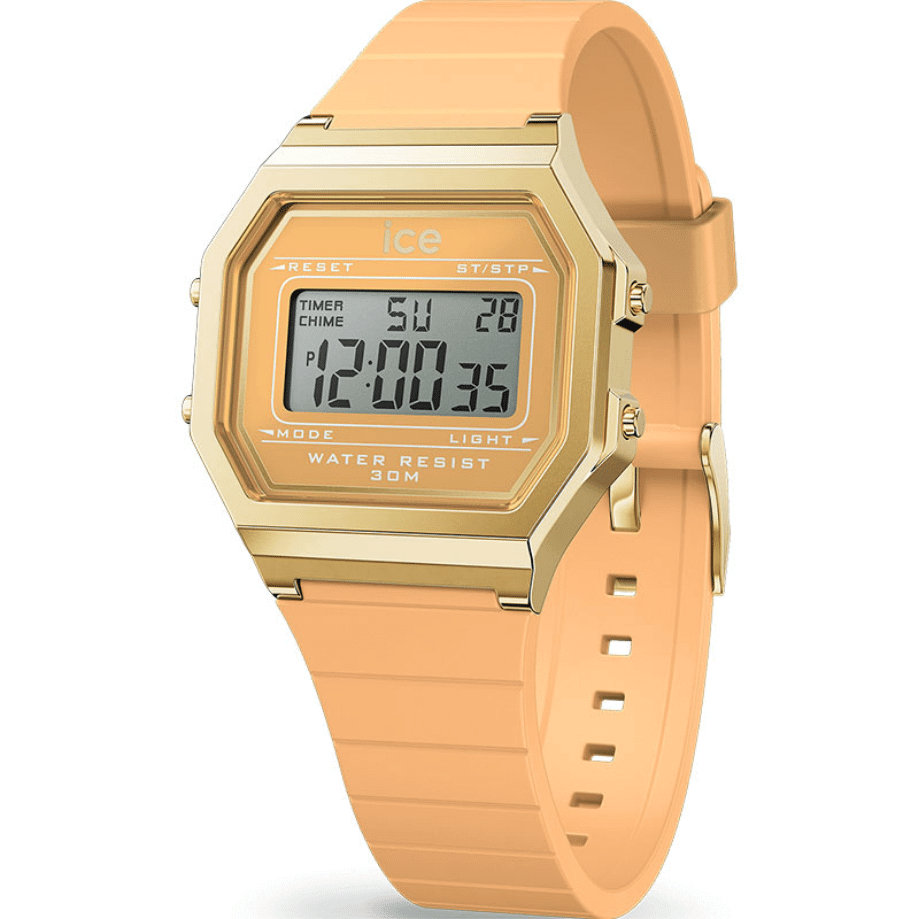 שעון יד דיגטלי לאישה - 022057- ICE digit retro -Peach skin- small 