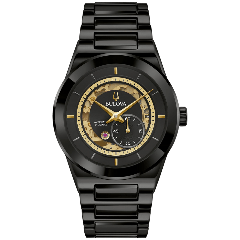 שעון יד לגבר בולובה קרמי  - BULOVA GENTS MODERN MILLENNIA CERAMIC AUTOMATIC BRACELET WATCH 98A291