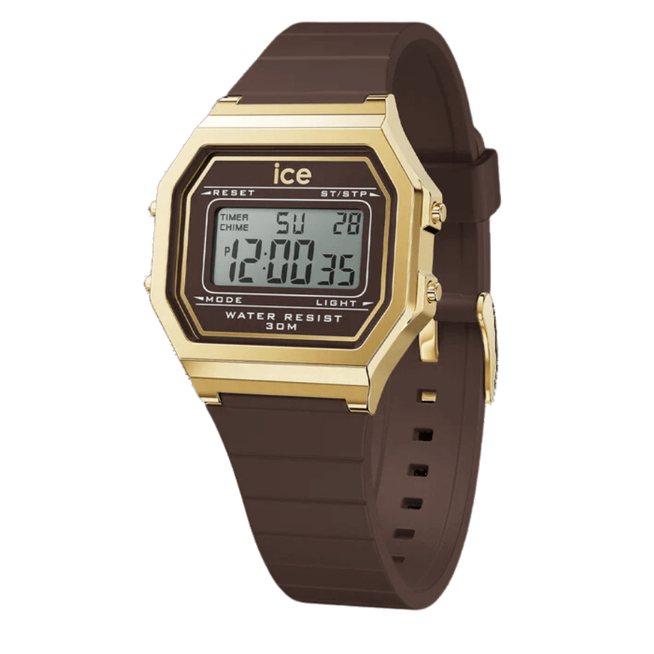 שעון יד דיגטלי לאישה - 022065 - ICE digit retro - brown cappuccino - small 
