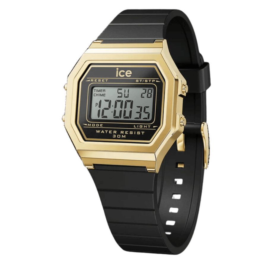 שעון יד דיגיטלי לאישה - 022064 - ICE digit retro -black gold 