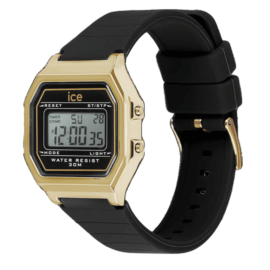שעון יד דיגיטלי לאישה - 022064 - ICE digit retro -black gold 