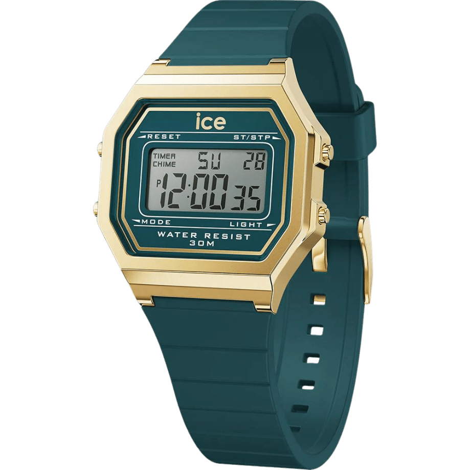 שעון יד דיגטלי לאישה - 022069 - ICE digit retro - Verdigris Green 