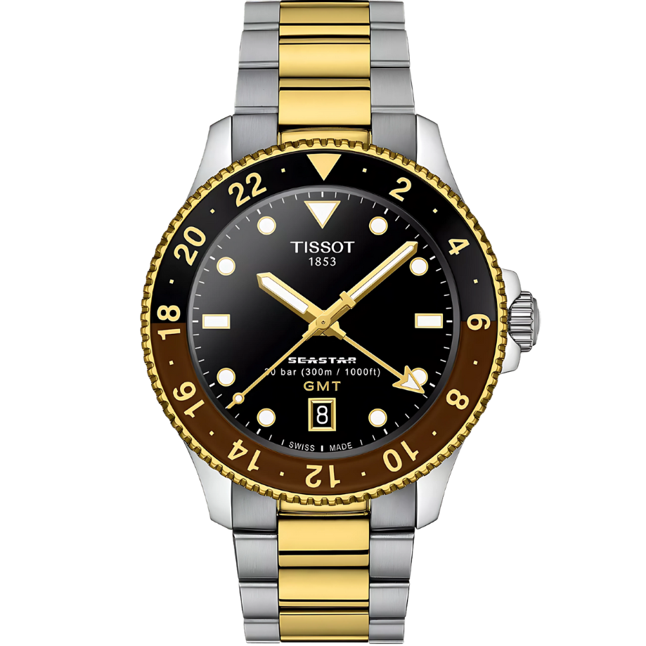 שעון יד גבר טיסוט – Seastar 1000 GMT Tissot T1208522205100