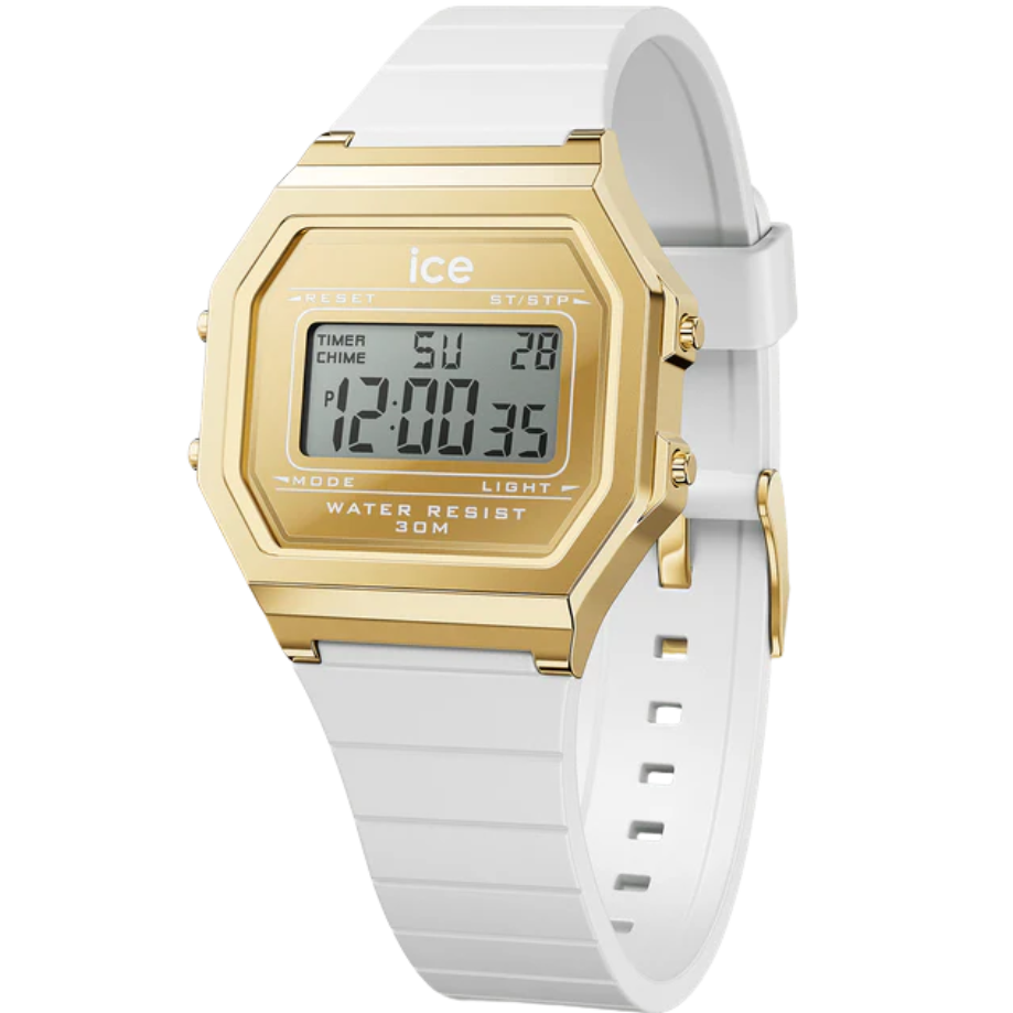 שעון יד נשים ICE 022733 Digital Retro Metal Gold Mirror White