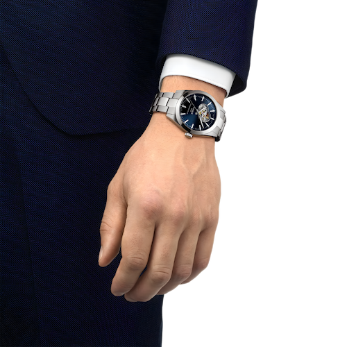 שעון יד גבר טיסוט – T-Classic Tissot Gentleman Open Heart T1274071104101