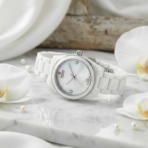 שעון יד לנשים מבית Swiss Military Hanowa - דגם Swiss Recruit Lady Ceramic SMWLG0005101