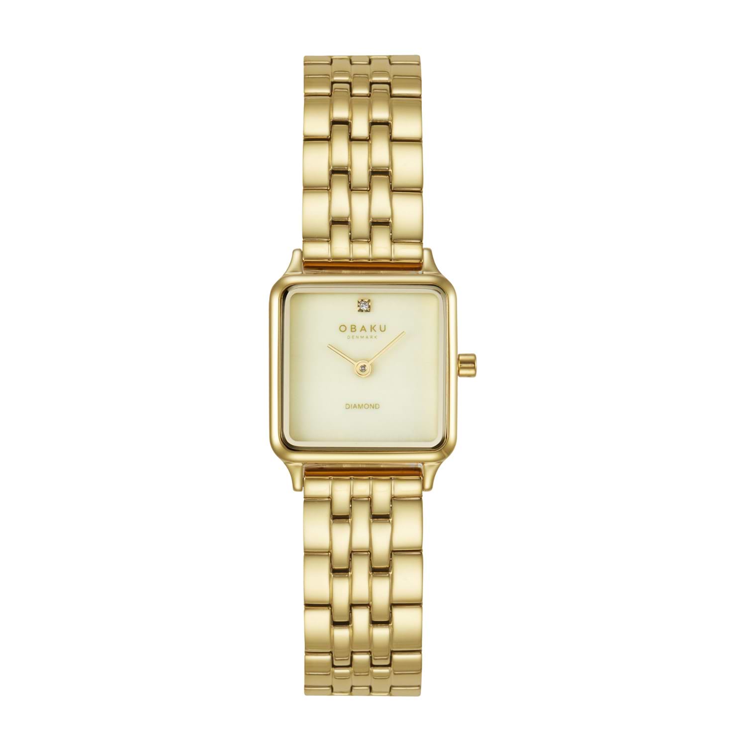 שעון יד לאישה אובקו - שעון יד לאישה עם לוח אם הפנינה ורצועת פלדת אל חלד V301LXGGSG