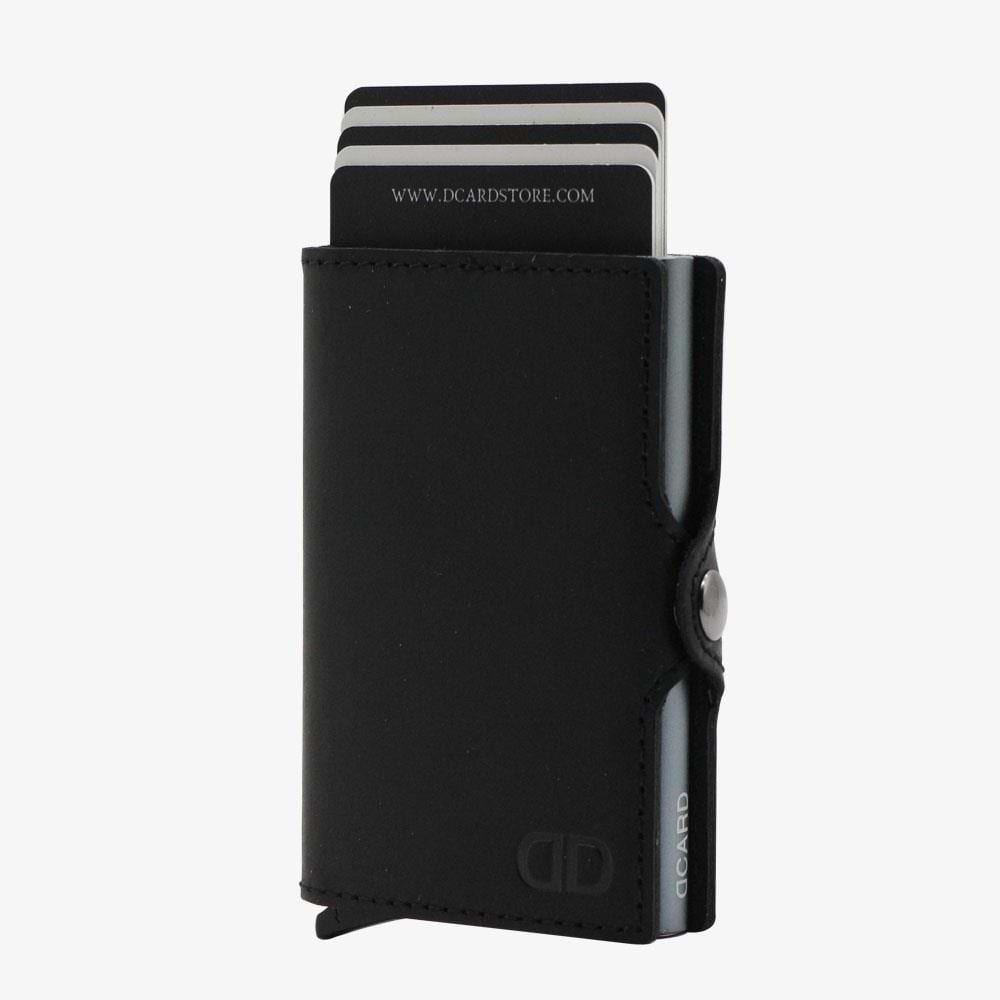 ארנק חכם לגבר - DCARD Leather Color Black-Silver