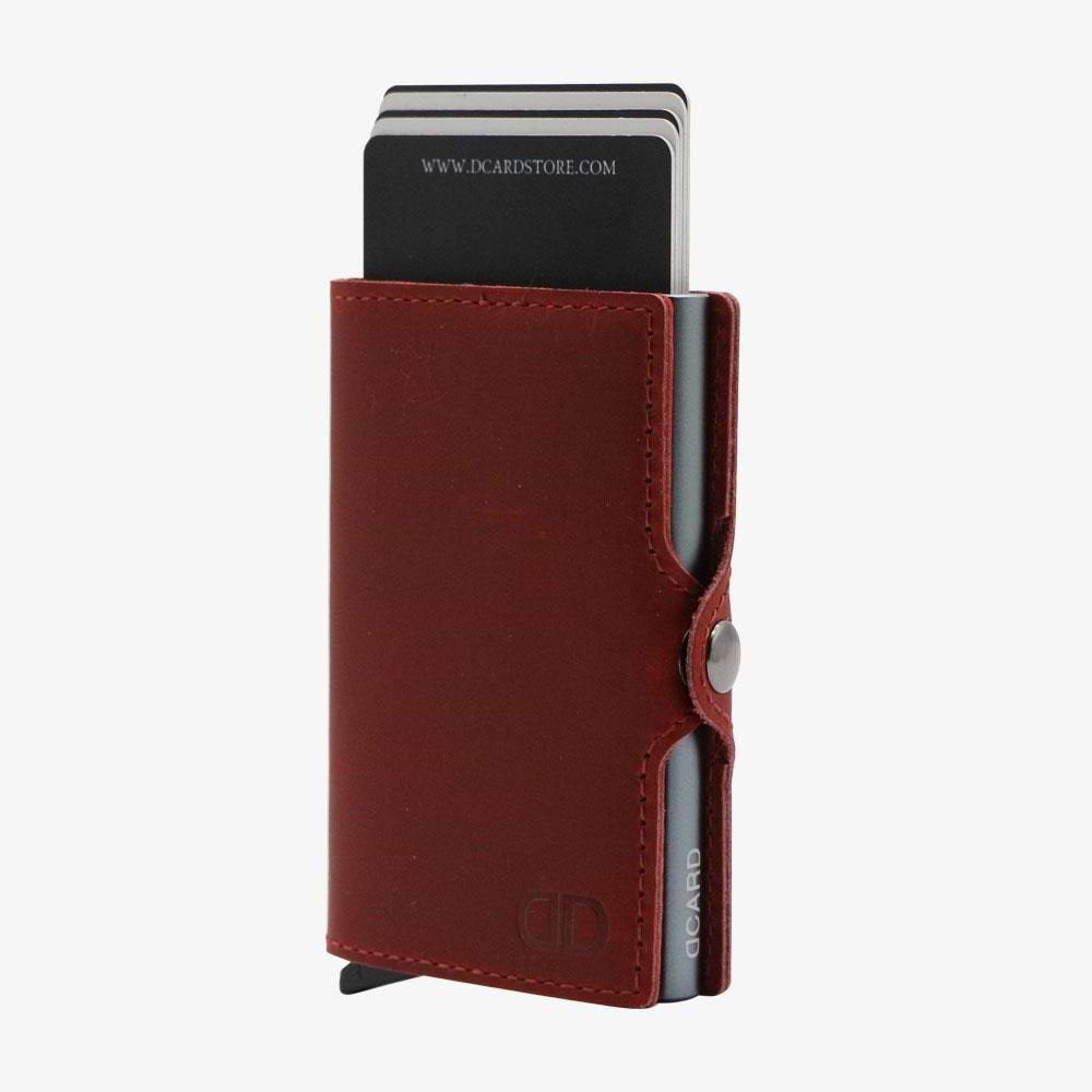 ארנק חכם לגבר - DCARD Leather Red