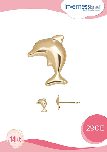 עגיל דולפין 14K