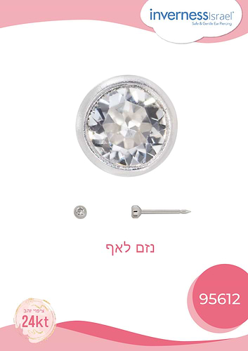 נזם לאף עגיל כסף משובץ זרקון
