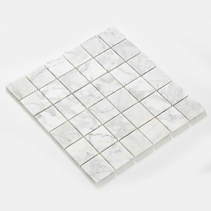 Carrara Mosaic Square 2x2 Honed Marble