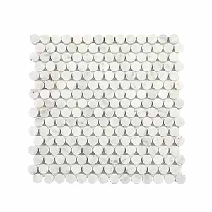 Carrara Mosaic Pennyround 3/4Polished  Marble