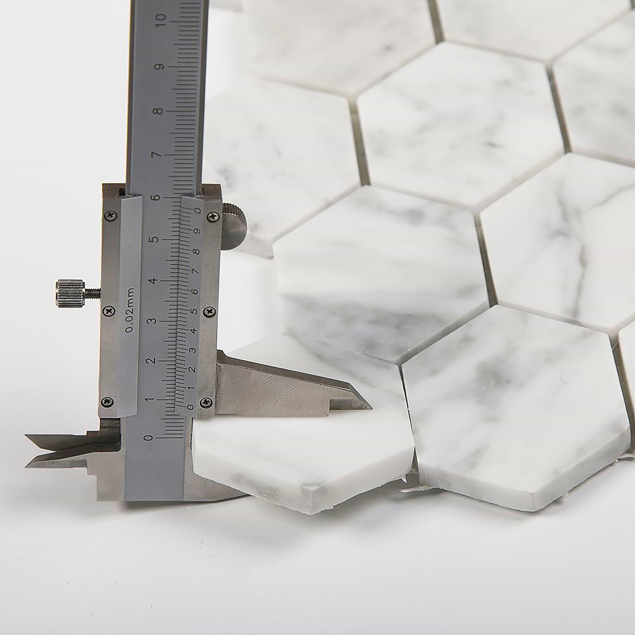 Carrara Mosaic Hexagon 2x2 Honed Marble - Image 2